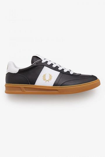 Black Fred Perry B400 Men's Shoes | PH 1091JPQJ